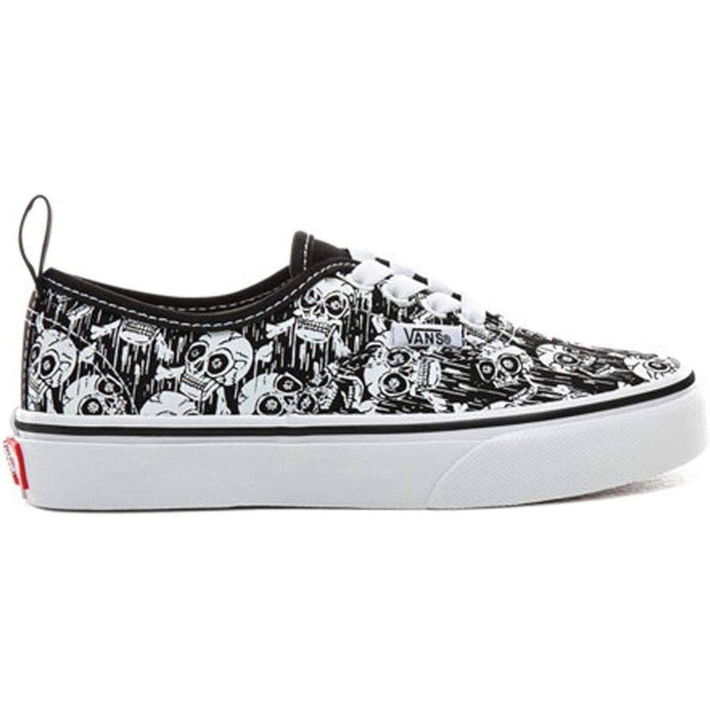 Vans Toddler Glow Skull Authentic Elastic Lace Sneakers Black White Size 6